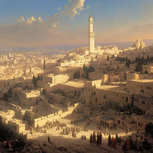Prompt: vision of jerusalem by adolf hiremy hirschl high quality, realistic HD