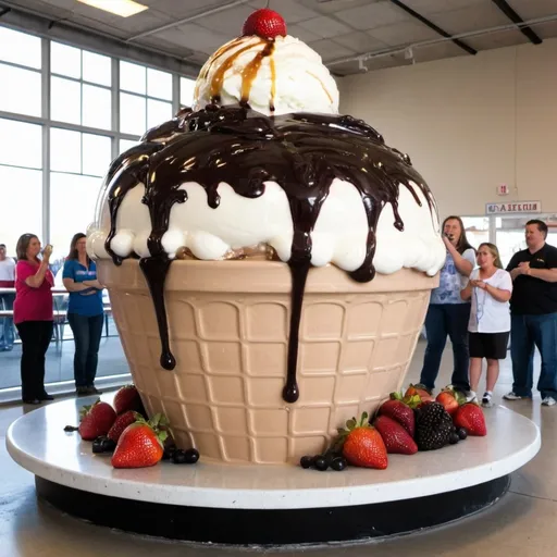 Prompt: The World's Largest Ice Cream Sundae