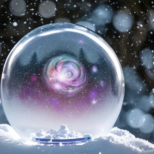 Prompt: The universe in a snow globe