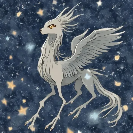 Prompt: peryton made of stars