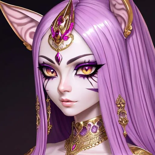 Prompt: sphynx, pink skin detailed skin,  detailed large eyes, purple eyes, scar on nose,  highly detailed face, highly detailed skin, highly detailed, cute, adorable.