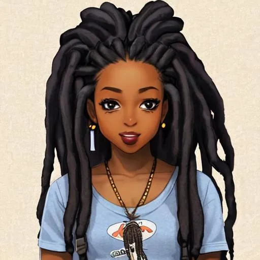 Cute black girl with dreads