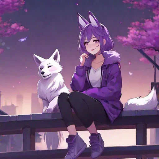 Download wallpaper Girl, Dark, Purple, Anime, Pixel, Violet, section shonen  in resolution 1280x1024