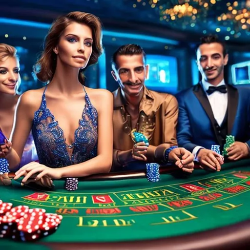 Prompt: Luxury Digital Gambling Casinò di lusso online con color azzurra
