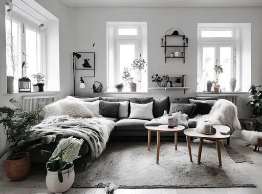 Prompt: Modern cozy scandinavian