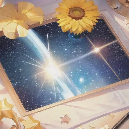 Prompt: water, space, stars, sunshine,  best quality, masterpiece