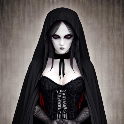 Realistic photograph of a beautiful gothic girl wear... | OpenArt