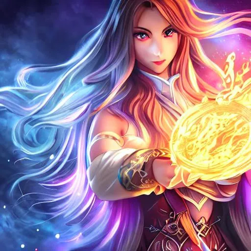 Female wizard, beautiful, seductive, alluring, busty...