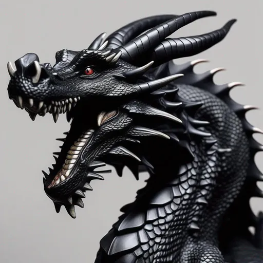 Prompt: Hyper-realistic Black dragon