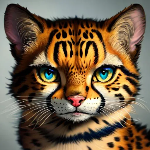 Prompt: Louis Wain style ((Cheetah)), cute, hyperdetailed eyes, highly-detaliled cat eyes, professional eyes, glow, 

highly detailed, intricate hyperdetailed, happy, 

HDR, UHD, high-res, 64k, cinematic lighting, special effects, HD octane render, professional photograph, studio lighting, trending on ArtStation