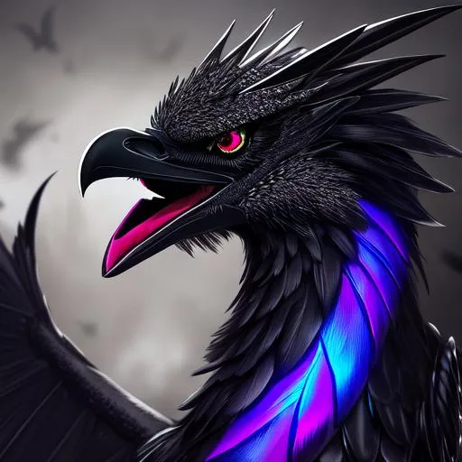Prompt: anthro headshot of a black slightly iridescent feathered dragon with raven like features holding a lantern in a graveyard setting wearing emo attire and jewerly, perfect composition, hyperrealistic, super detailed, 8k, high quality, trending art, trending on artstation, sharp focus, studio photo, intricate details, highly detailed, fairy lights, brokeh, gothic