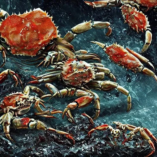 Prompt: Crab zombie horror from space. Masterpiece, photo, photorealistic, high quality, 