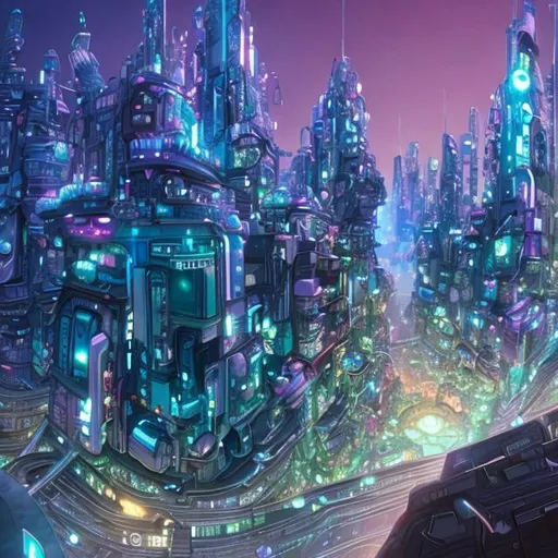 Prompt: Stitch from the movie ina  future city with buildings and with a background