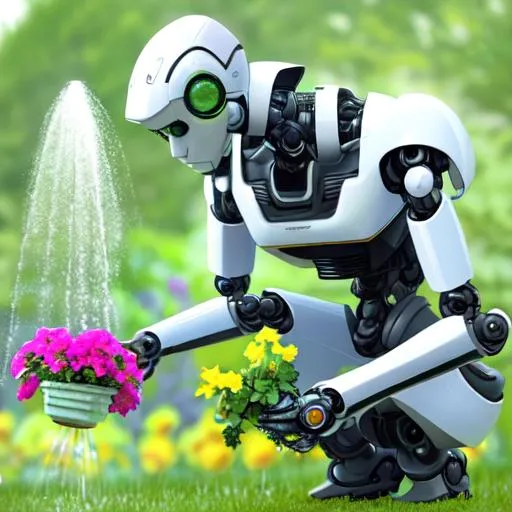 Robot watering flowers and plants | OpenArt