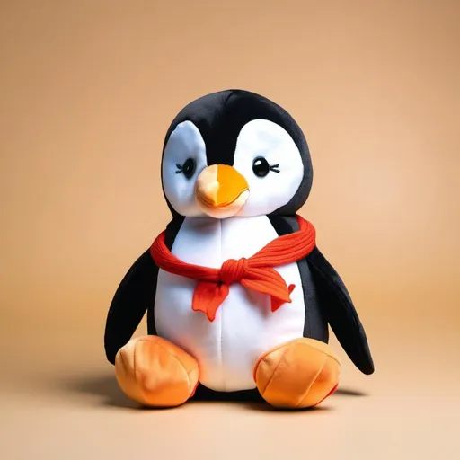 Prompt: A studio photo of a plushie penguin