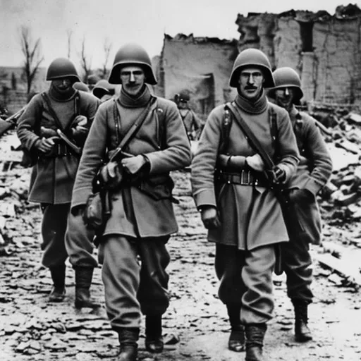 Prompt: German soldiers in Stalingrad