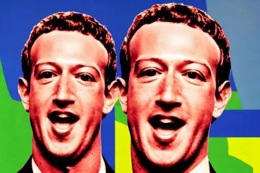 Pop art uncanny Portrait of (Mark Zuckerberg) awkwar... | OpenArt