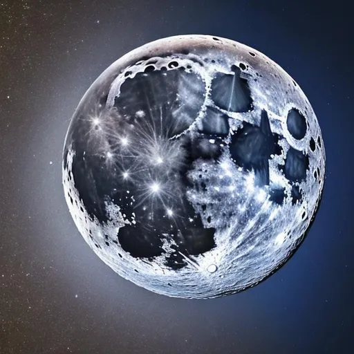 Prompt: wide view of the moon colliding with earth