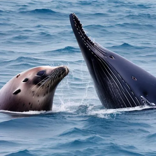 Prompt: A seal-whale which is a seal and a whale together