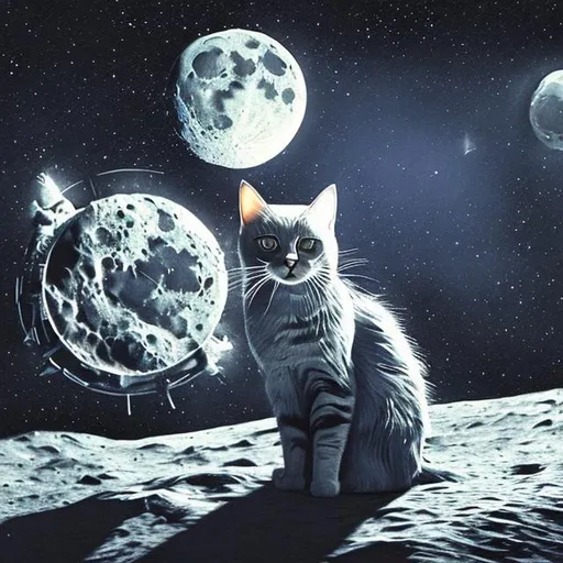 Prompt: cat on moon
