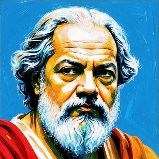 Prompt: "Ultra realistic photo portrait of Greek philosopher Socrates engaged in deep thought, colorful, painting burst, wise beyond years gaze, lantern light, symmetrical face, tone mapped, intricate,elegant, highly detailed, digital painting, artstation,concept art, smooth,sharp focus, illustration, beautiful face,intricate, highly detailed,smooth,sharp focus, art by artgerm and greg rutkwoski and alphonse mucha, 3D Game Cinematic Feel,Epic 3D Videogame Graphics, Intricately Detailed,8K Resolution, Dynamic Lighting,Unreal Engine 5, CryEngine, Trending on ArtStation,HDR, 3D Masterpiece, Unity Render, Perfect Composition,synthwave,neon retro"
