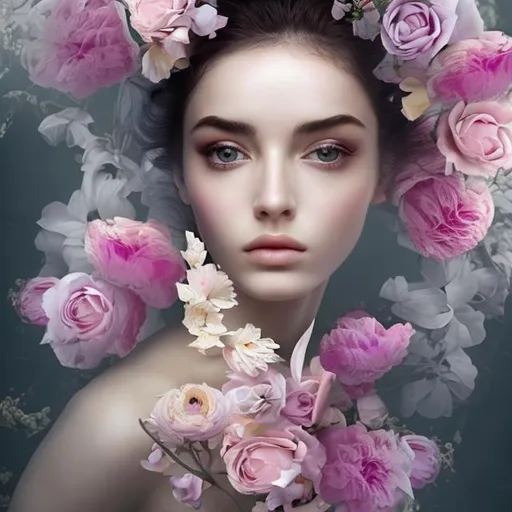 Prompt: Ethereal Woman Beautiful Flowers Goddess