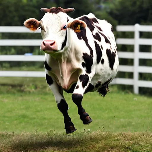 Prompt: jumping cow