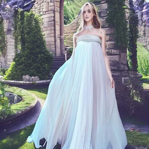 Prompt: Beautiful face, transparent princess, long white dress, shining, in a castle, fantasy, style of WLOP