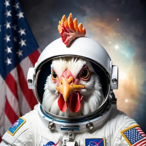 Prompt: Astronaut chicken