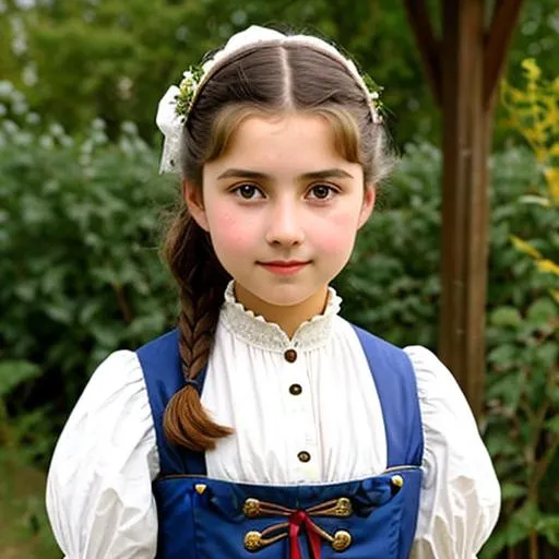 Prompt: A full shot of a girl from 19th century Germany