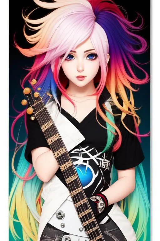 Rocker anime chick, girl, anime, manga, rock HD wallpaper | Pxfuel