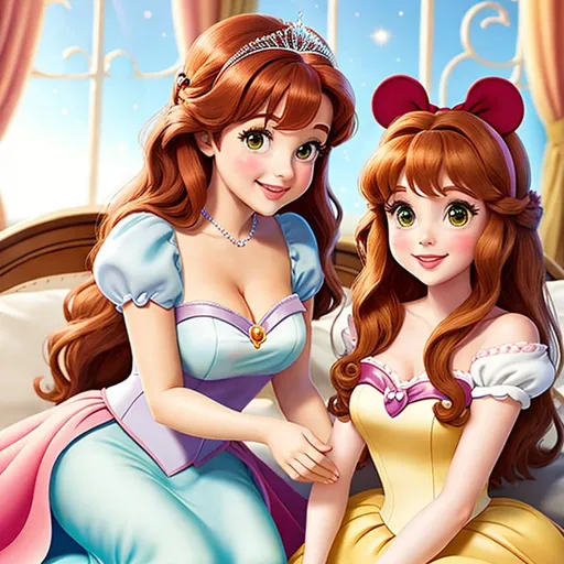 Prompt: two cute Disney princesses
