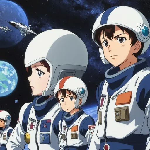 Prompt: Space Fighters in their youth plot scenes 1 in anime.