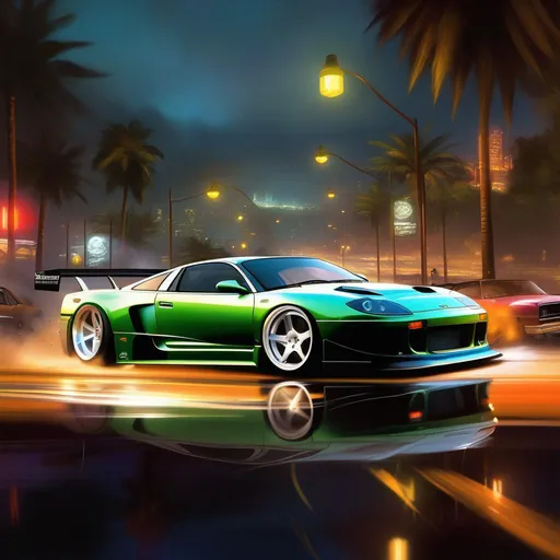 Prompt: Need for Speed Underground 2, gameplay, HUD, extremely detailed painting by Greg Rutkowski and by Henry Justice Ford and by Steve Henderson