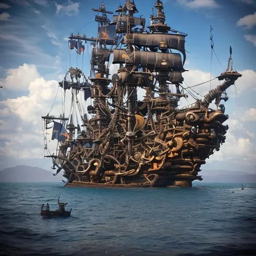 Prompt: giant pirate ship 