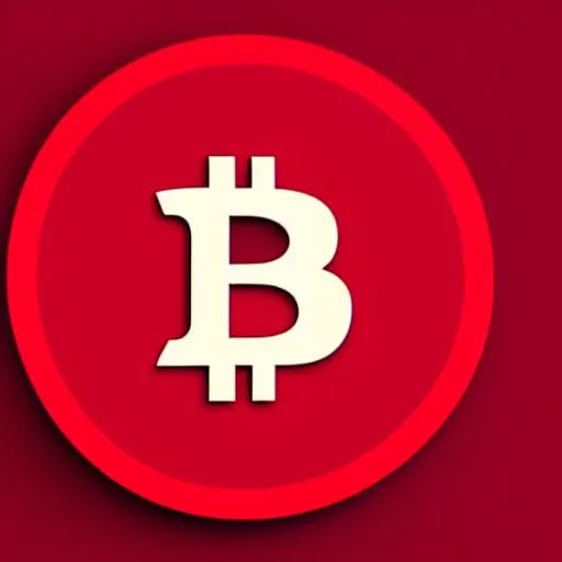 Prompt: A bitcoin. Red background.