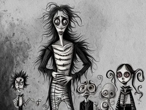 character in the style of Tim burton | OpenArt