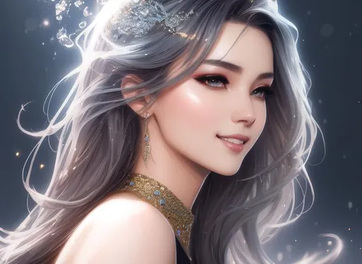 Prompt: splash art, by Greg rutkowski, hyper detailed perfect face,

beautiful kpop idol, full body, long legs, perfect body, abs,

high-resolution cute face, perfect proportions,smiling, intricate hyperdetailed hair, light makeup, sparkling, highly detailed, intricate hyperdetailed shining eyes,  

Elegant, ethereal, graceful,

HDR, UHD, high res, 64k, cinematic lighting, special effects, hd octane render, professional photograph, studio lighting, trending on artstation