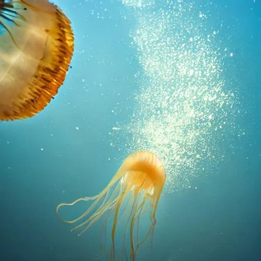Prompt: a jellyfish exploding, 8k, nature photography