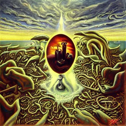 Prompt: slayer album in surrealism art