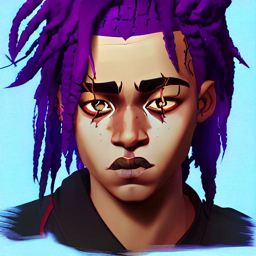 XXXTentacion with red and blue dreads | OpenArt