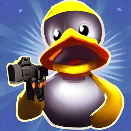 Prompt: Duck orb with gun


