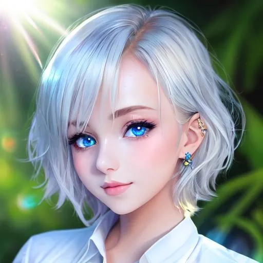 cute young photographic girl with pale blonde short... | OpenArt