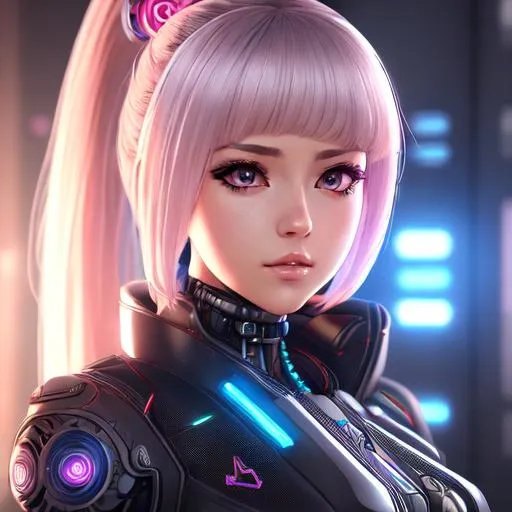 Prompt:  bionic young girl, anime, with actions, cyberpunk, futuristic, perfect composition, hyperrealistic, super detailed, 8k, high quality,  trending on artstation, sharp focus, intricate details