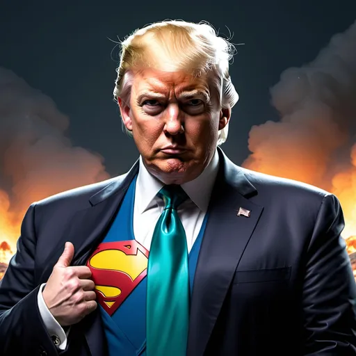 Prompt: president Donald trump as the villain lex luthor from superman