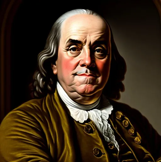 Prompt: a portrait of benjamin franklin, hyper realistic, highly detailed