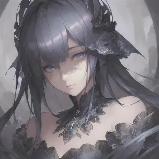 Prompt: masterpiece, illustration, best quality:1.2), 1girl, solo, dark blue hair, dignfied , finely detailed, detailed face, beautiful detailed eyes, beautiful detailed shading, beautifully detailed background, raining, arknights, ch'en, 