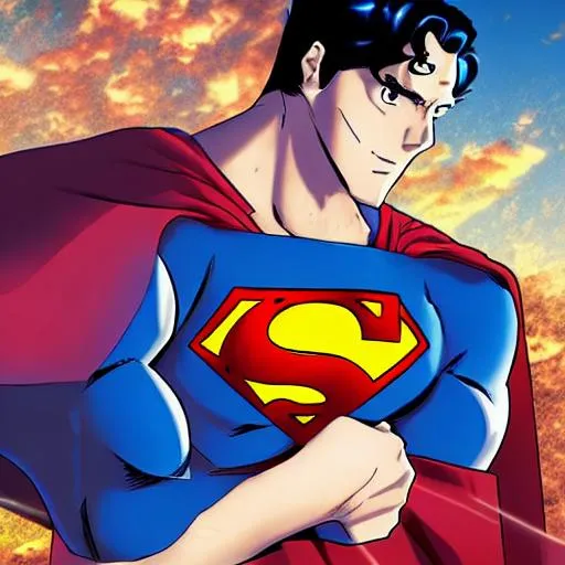Prompt: superman in anime style