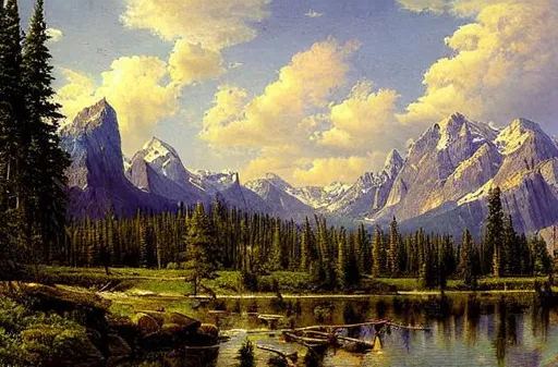 Prompt: Rockies, landscape, beautiful artwork by ivan shishkin