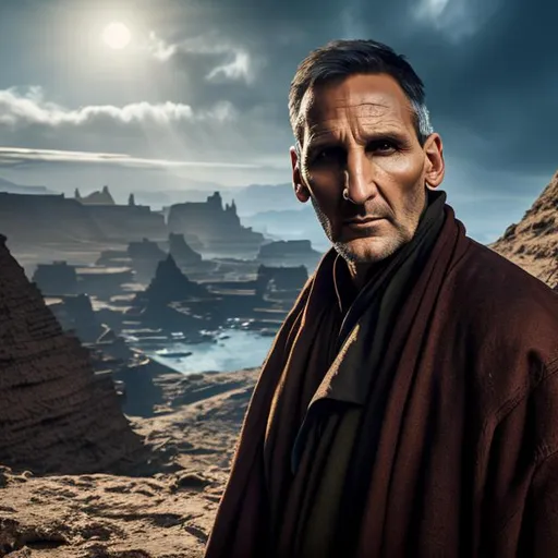 Prompt: Christopher Eccleston as a jedi, extremely, detailed environment, detailed background, intricate, detailed skin, natural colors , professionally color graded, photo realism, 8k, moody lighting
